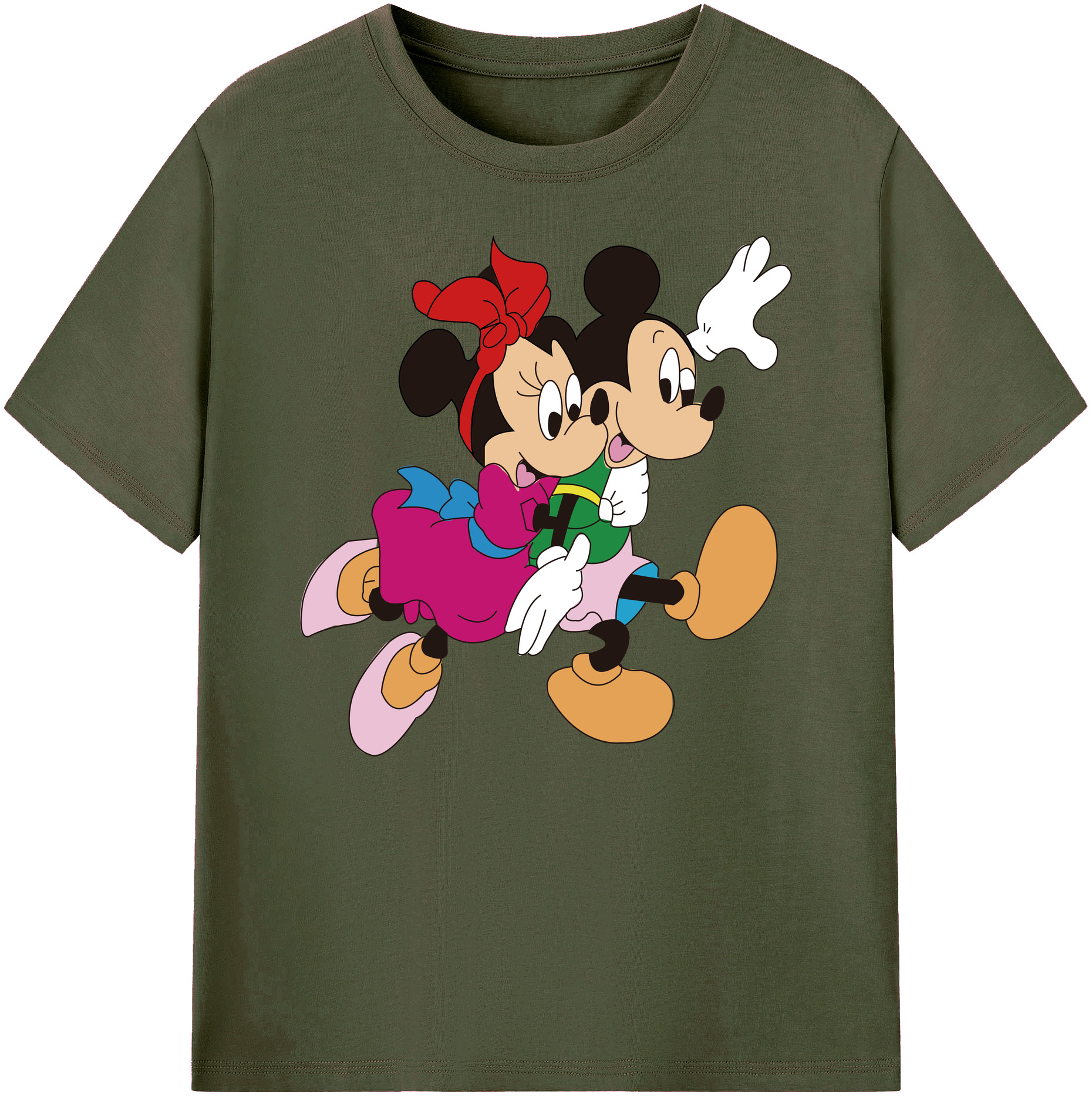 ミッキーマウス Mickey Mouse 綿100％ メンズ半袖Tシャツ｜肌触りやわらか＆通気性